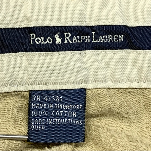 Polo Ralph Lauren Men's VTG 90s 'Polo Cords' Tan Corduroy Pants - Size 35/32 - Picture 9 of 12